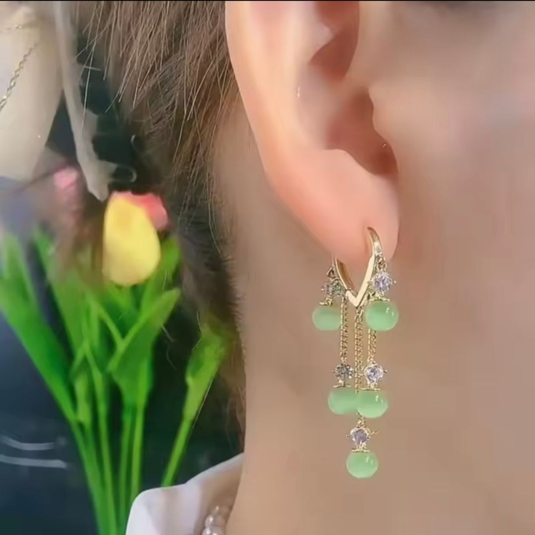 Green Globe Danglers