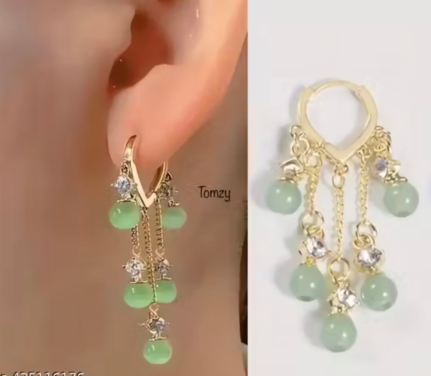 Green Globe Danglers