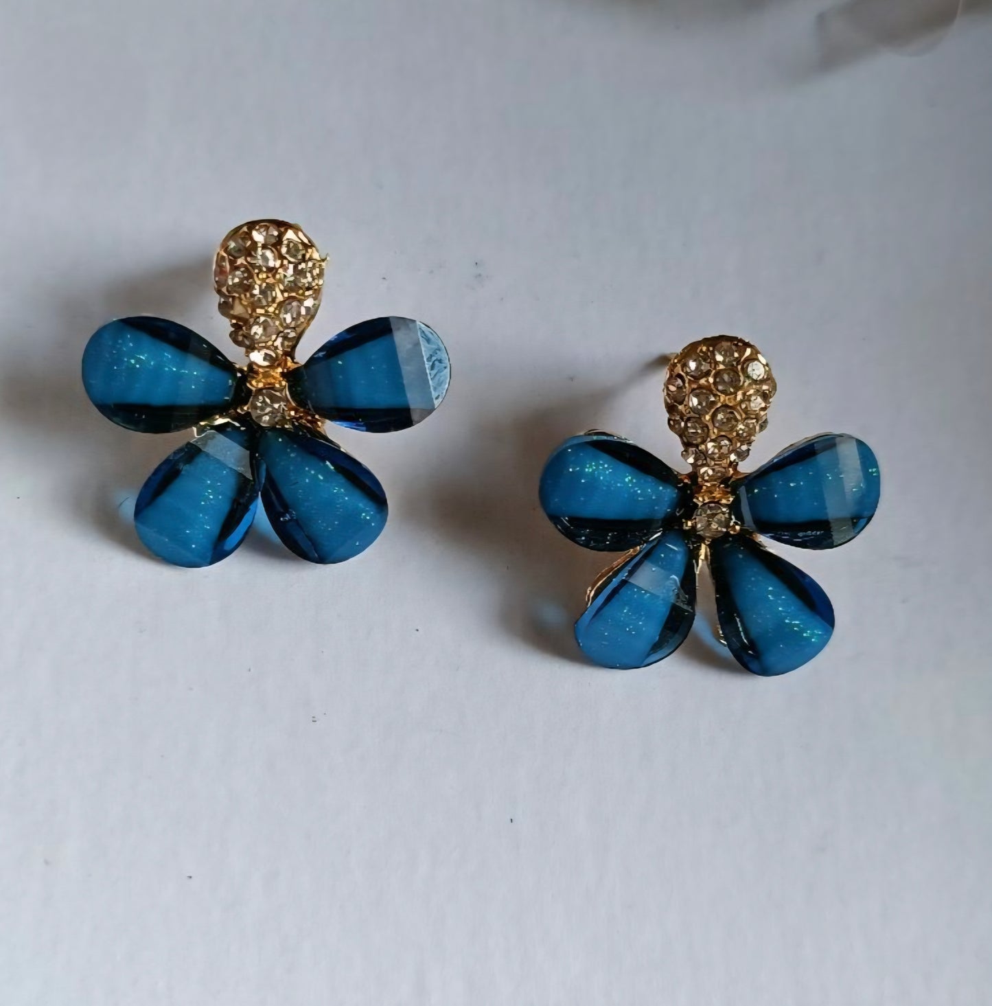 Blue Floral Studs