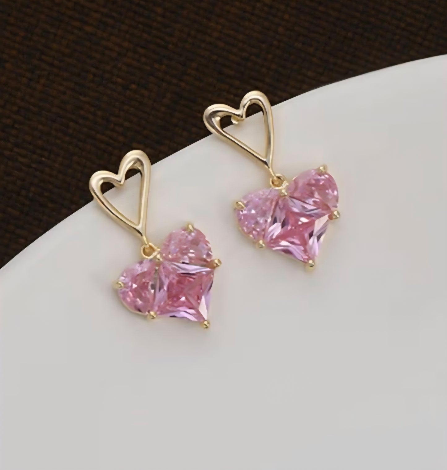 Pink Heart Danglers