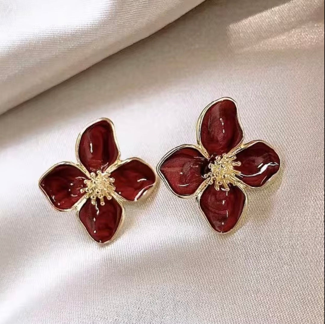 Brandy Floral Studs