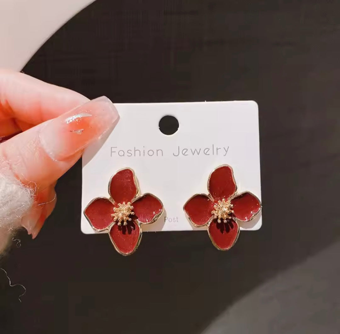 Brandy Floral Studs
