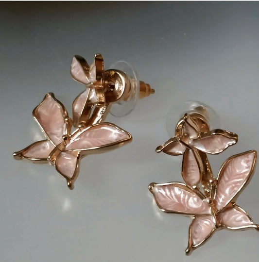 Belle Peach Butterfly Studs