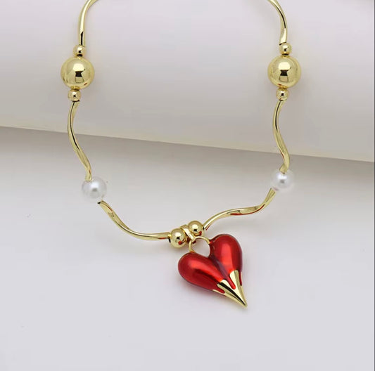 Grace Red Heart Necklace