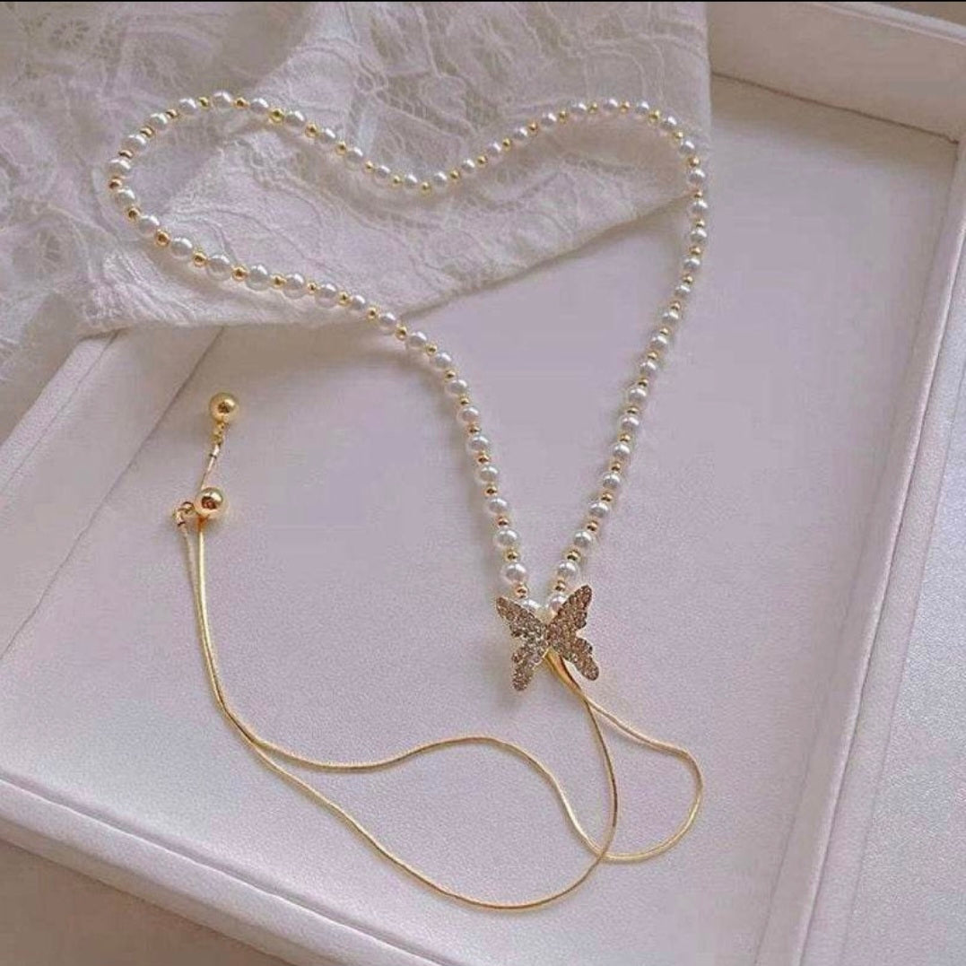 Butterfly Pearl Necklace