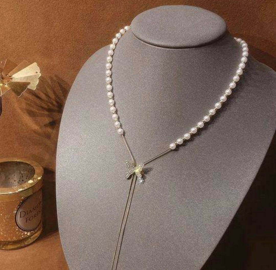 Butterfly Pearl Necklace