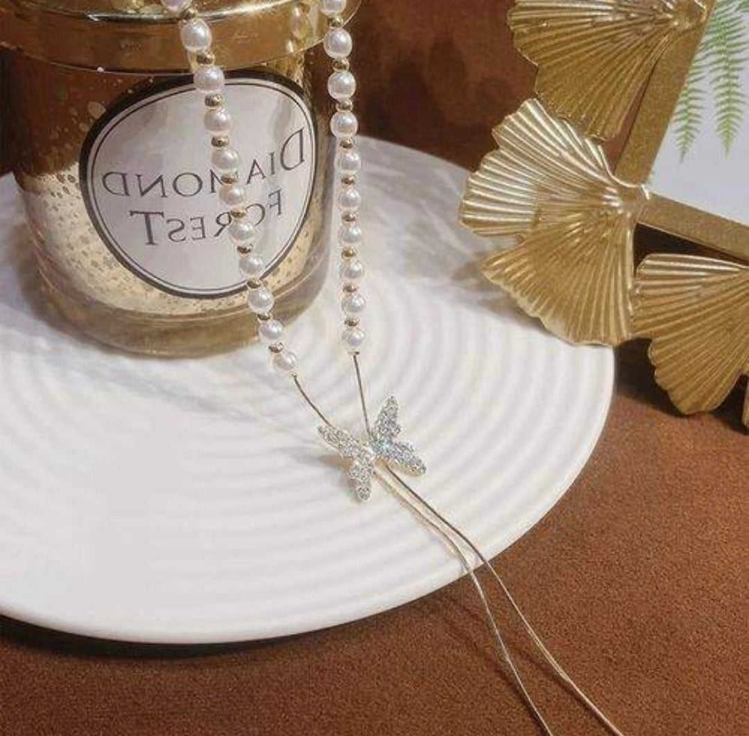 Butterfly Pearl Necklace