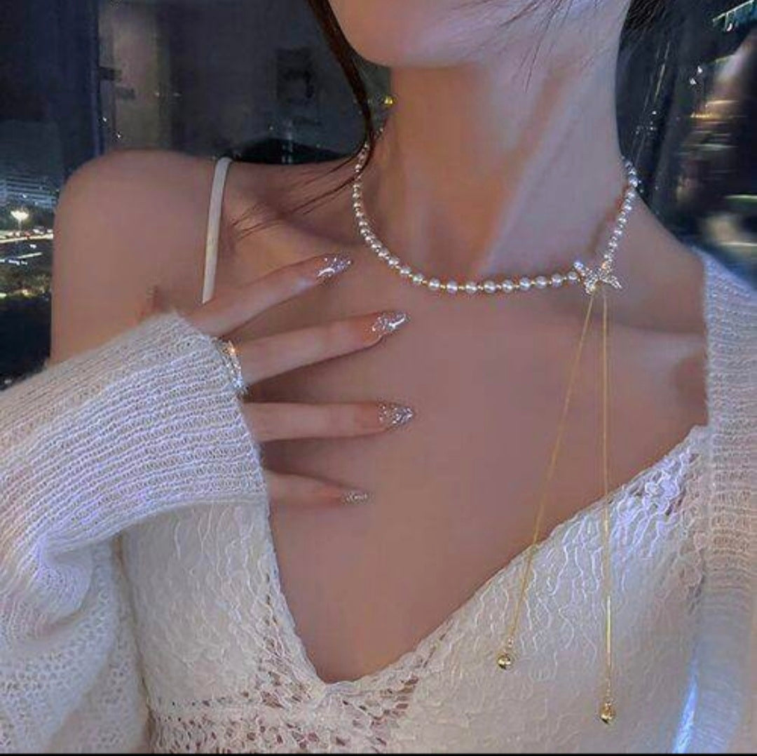 Butterfly Pearl Necklace