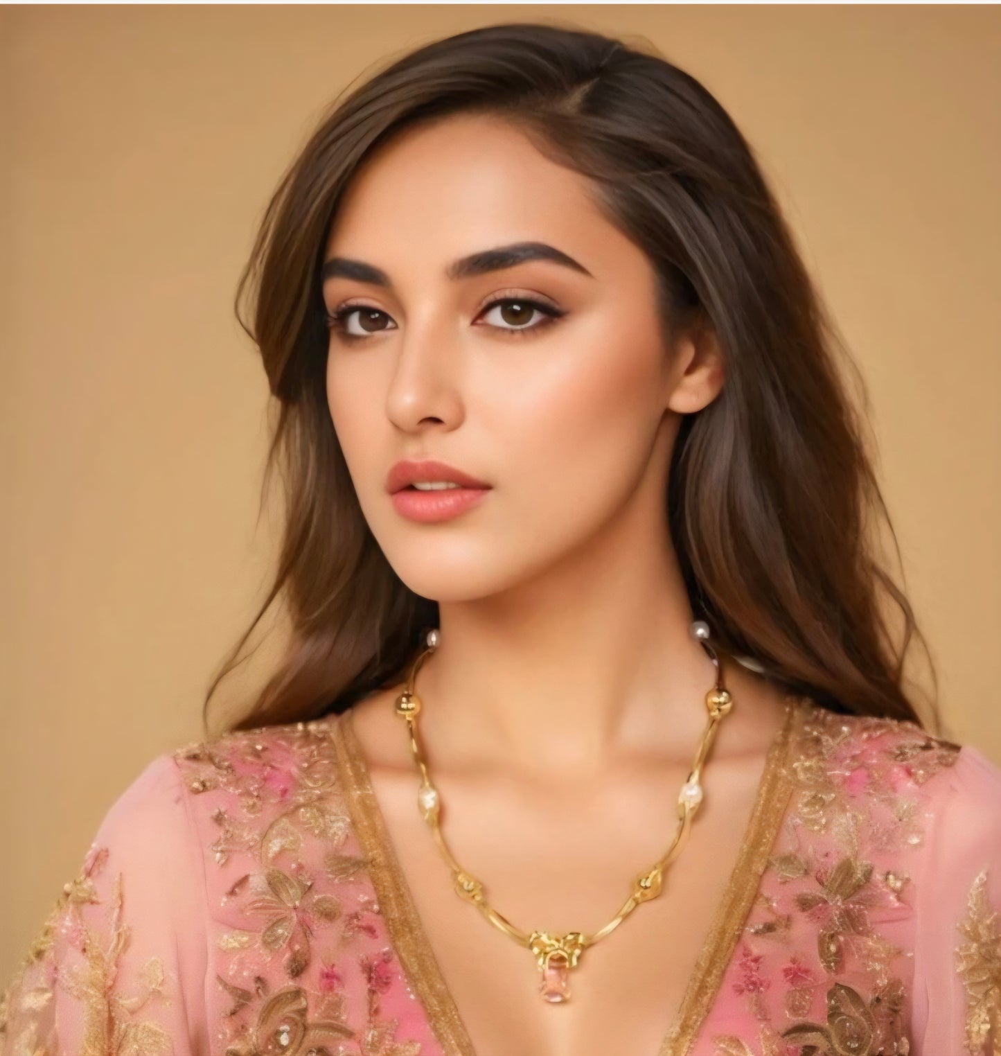 Pink Gem Charm Necklace