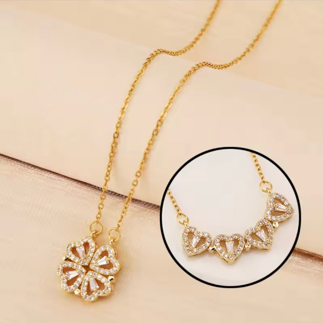 Foldable gold necklace