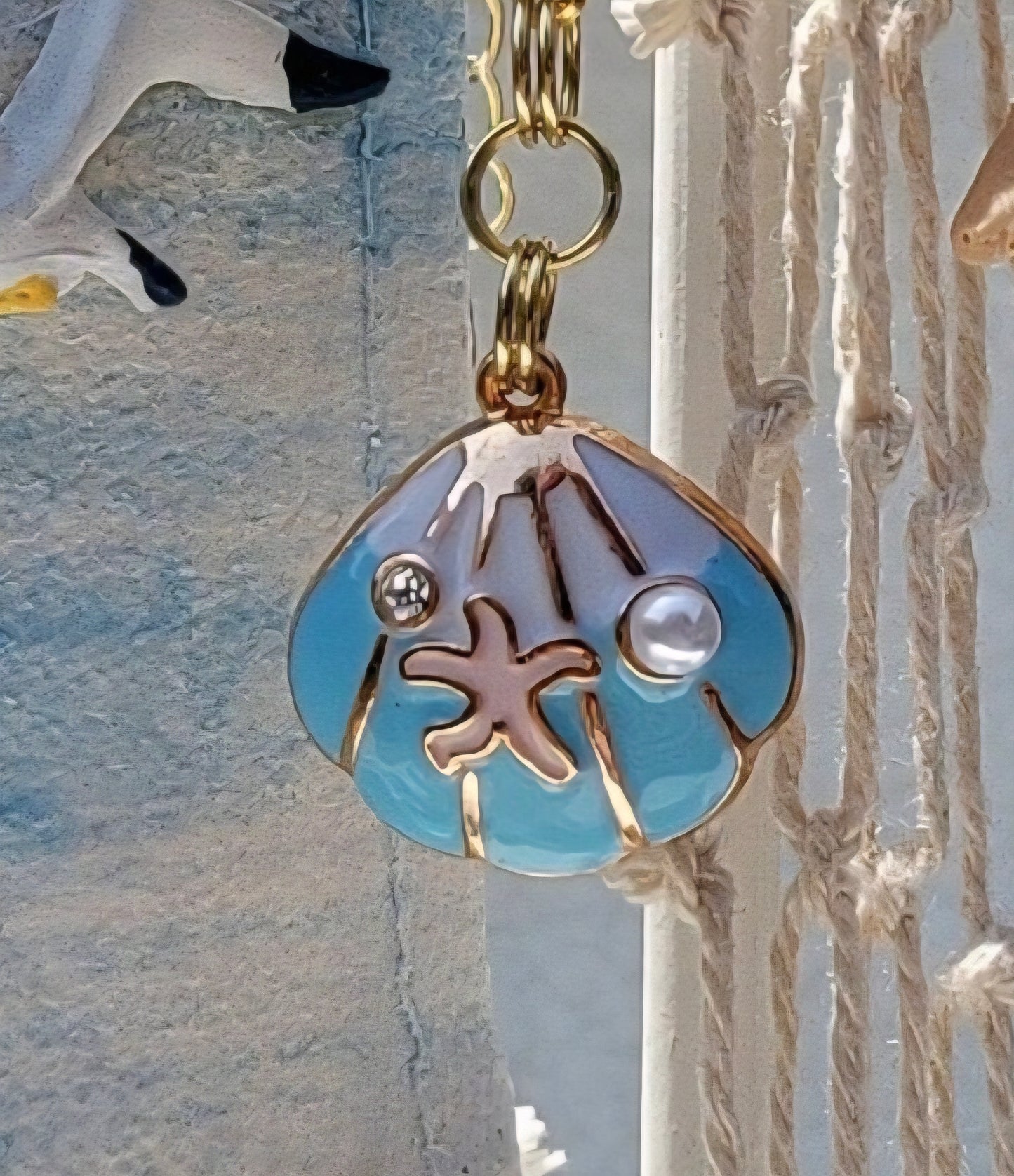 Seashell Serenity Blue Necklace