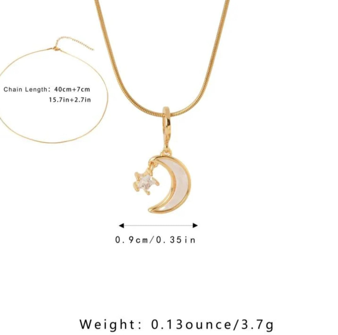 Dazzling Moon Star Necklace