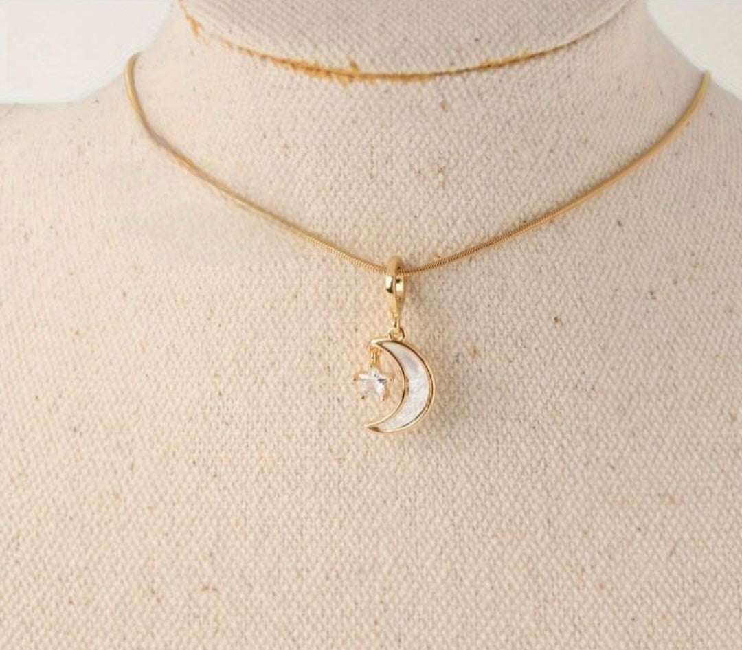 Dazzling Moon Star Necklace