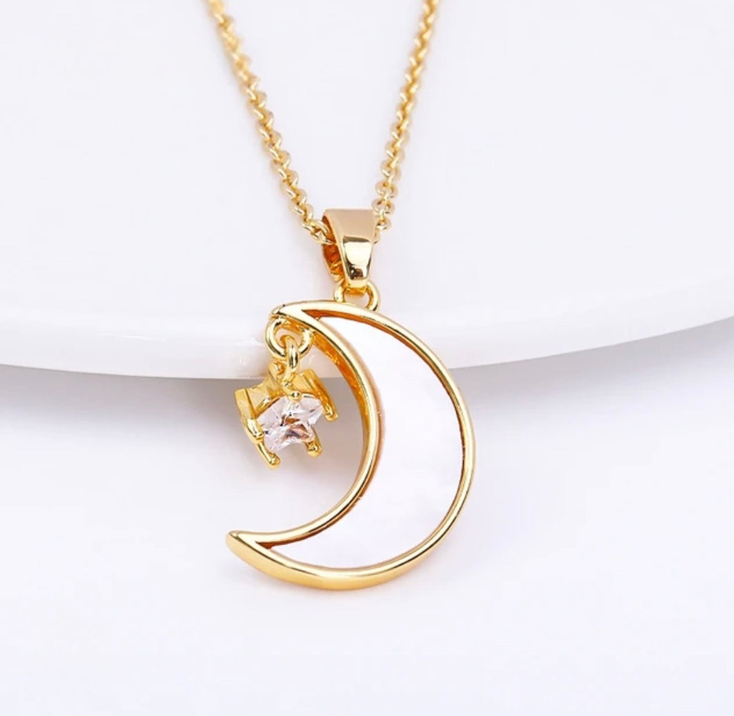 Dazzling Moon Star Necklace