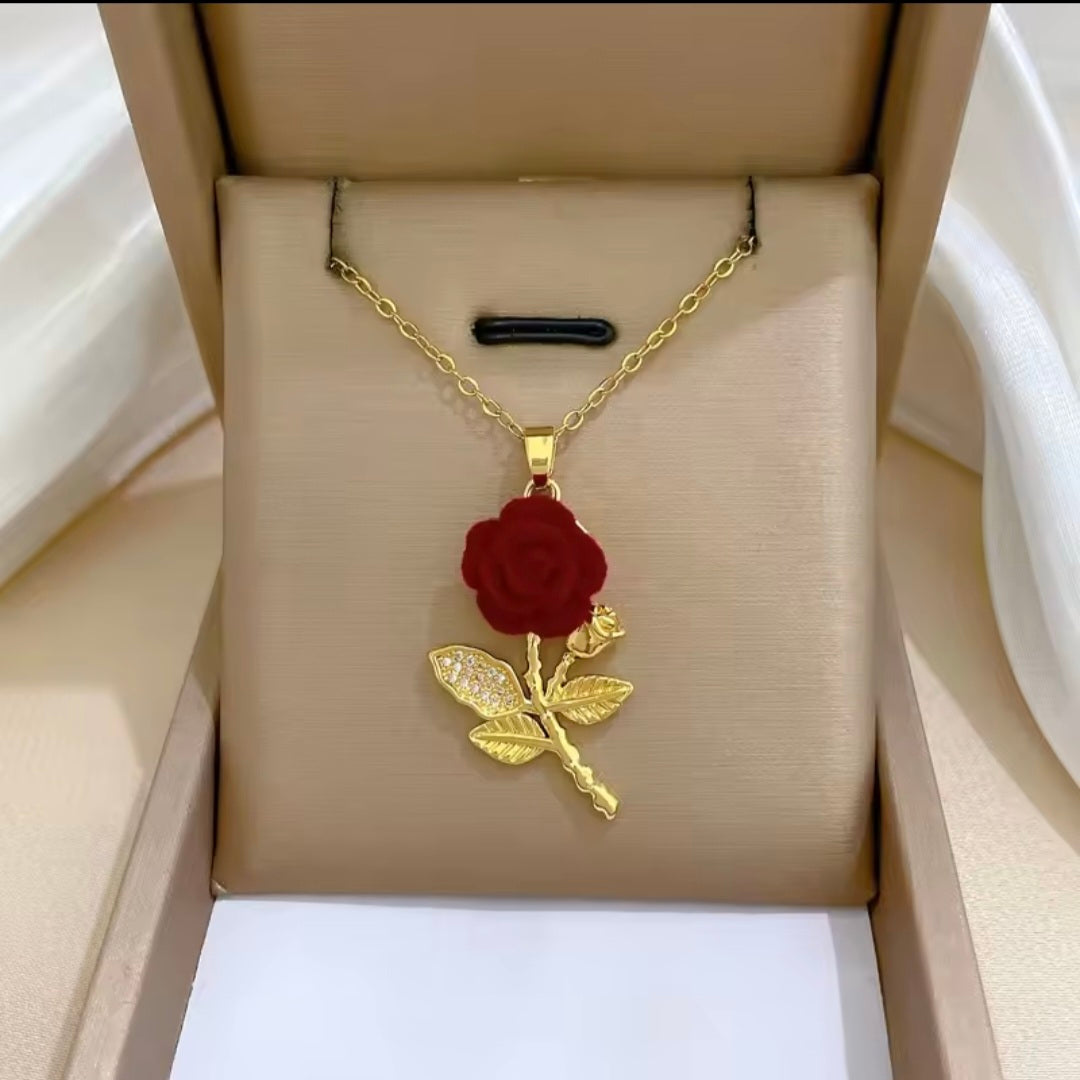 Velvet Rose Necklace