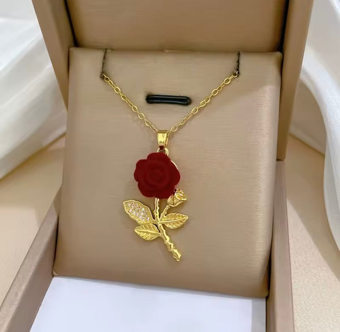 Velvet Rose Necklace
