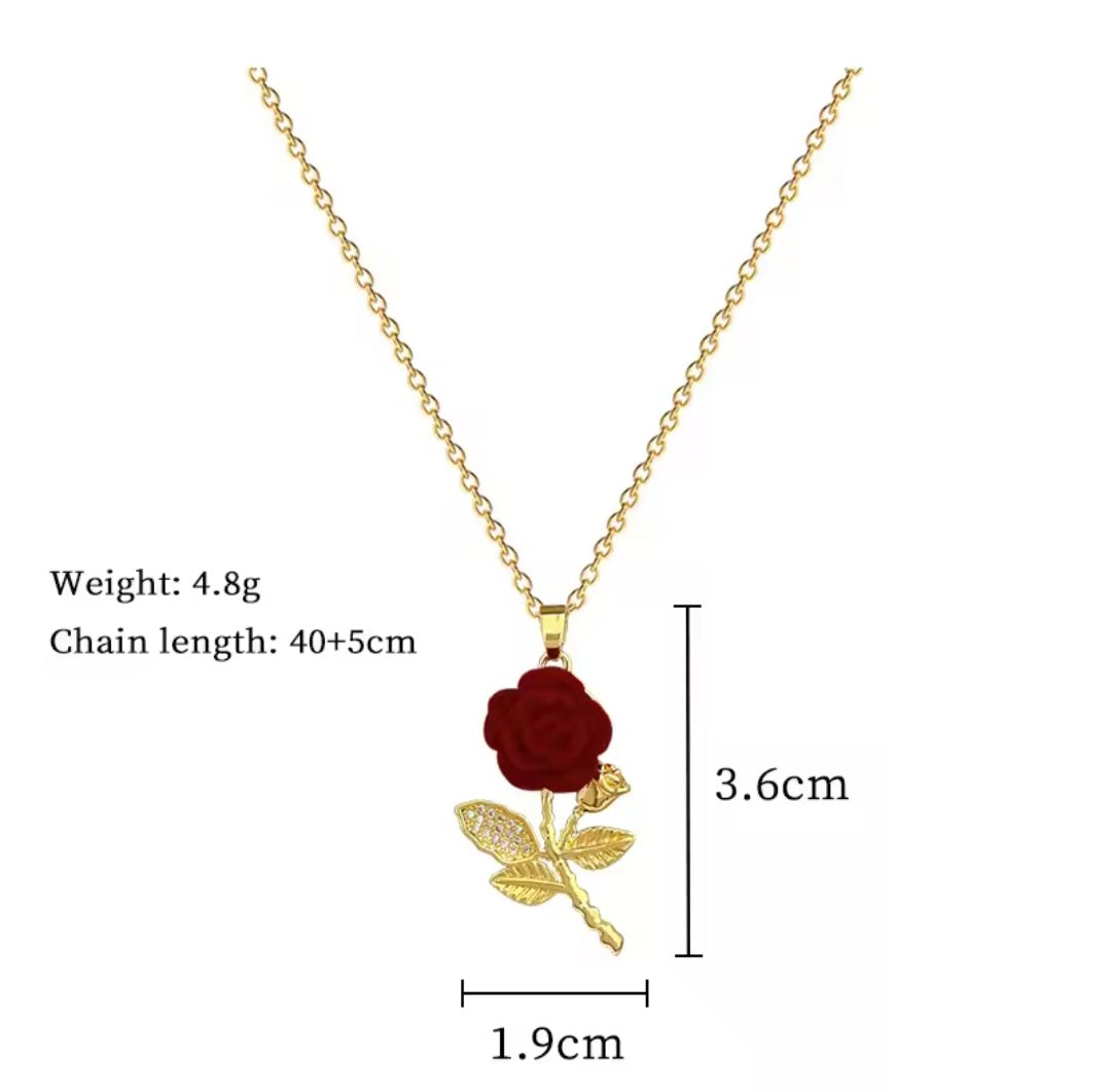 Velvet Rose Necklace